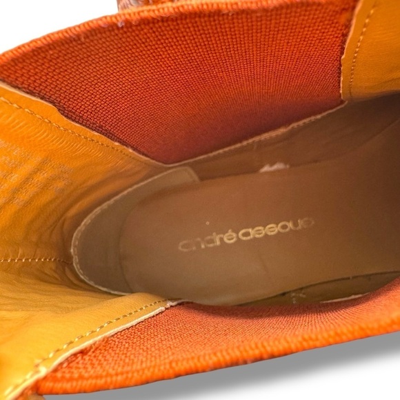 Andre Assous Peggy Lug Sole Chelsea Boot, Cognac Snake Print, Size 7 - Picture 6 of 11